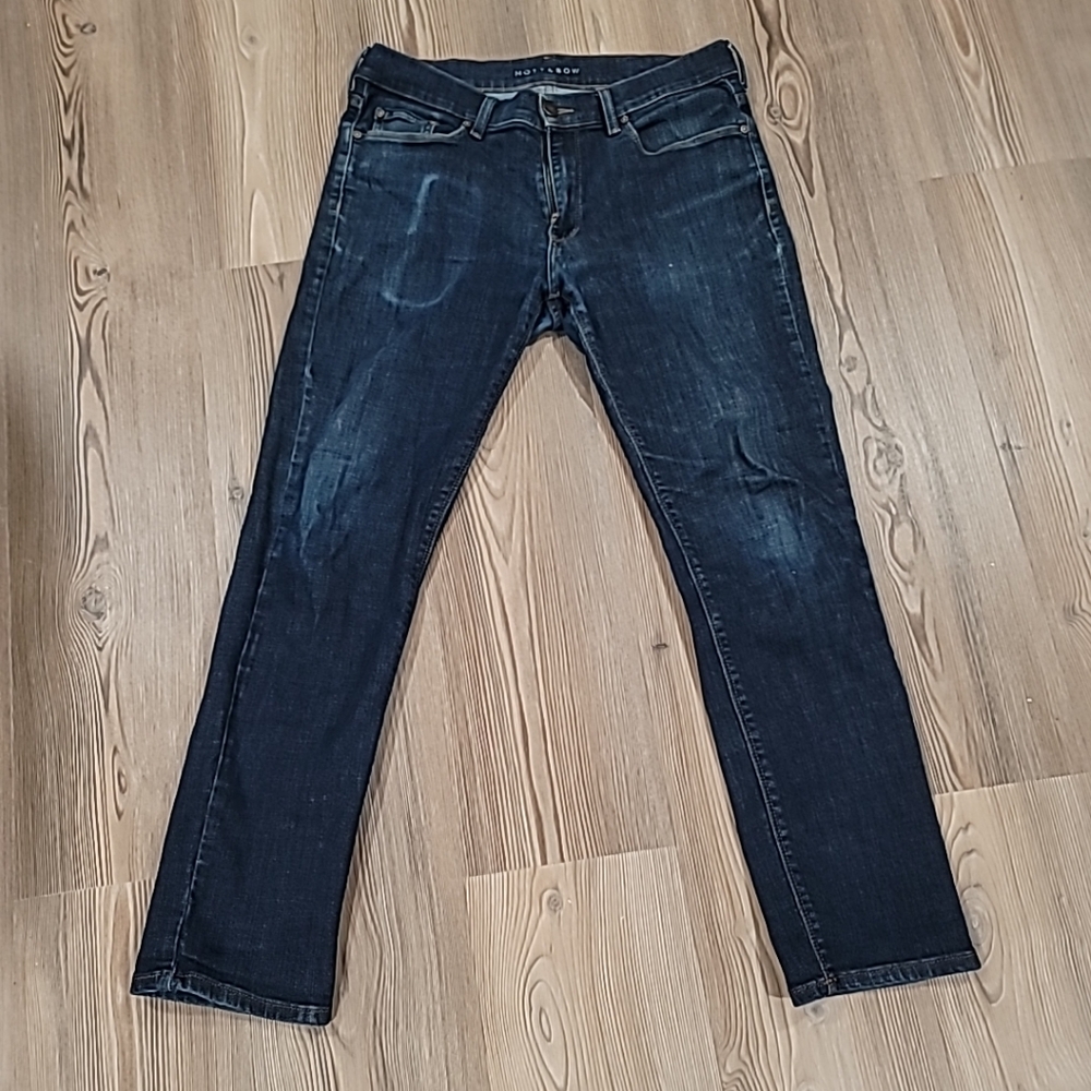 Mott & Bow Slim Stone Stone Wash Blue Distressed Denim Jeans Pants Men 31x28